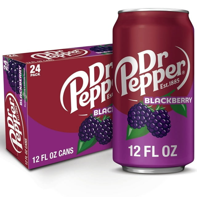 Dr Pepper Blackberry Soda, 12 fl oz Cans, 24-Pack