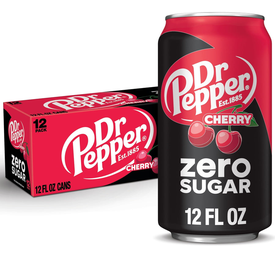 Dr Pepper Cherry Zero Sugar Soda - Premium Zero Sugar Choice - Premium Sip