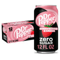 Dr Pepper Strawberries & Cream Zero Sugar Soda, 12 fl oz Cans, 12-Pack